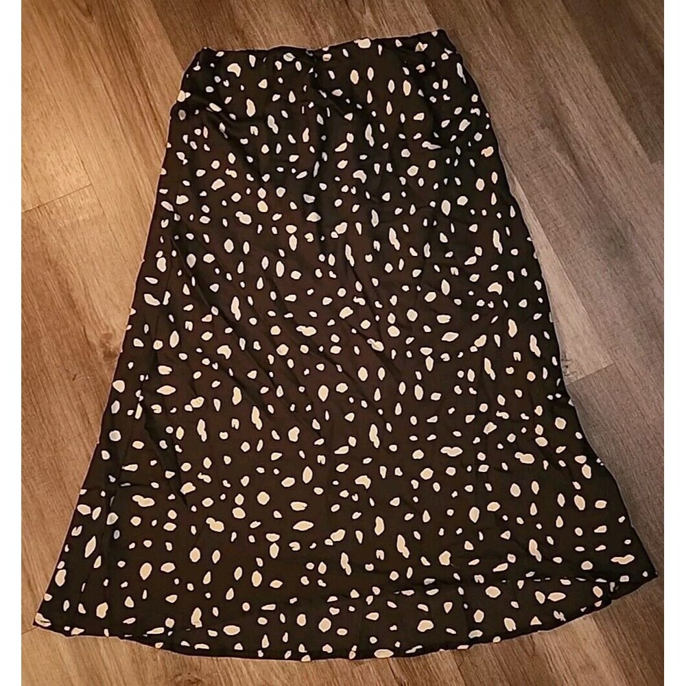 Petal And Pup Maxi Size 8 Skirt Black Polka Dot Flutter  Elastic Waist